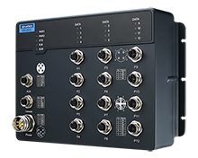 EN50155 Managed Ethernet Switch with 8FE+4GE, 24-110VDC
